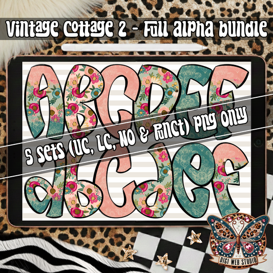 Design Elements - 2026 Vintage Cottage 2 Alpha Bundle (5 Sets)