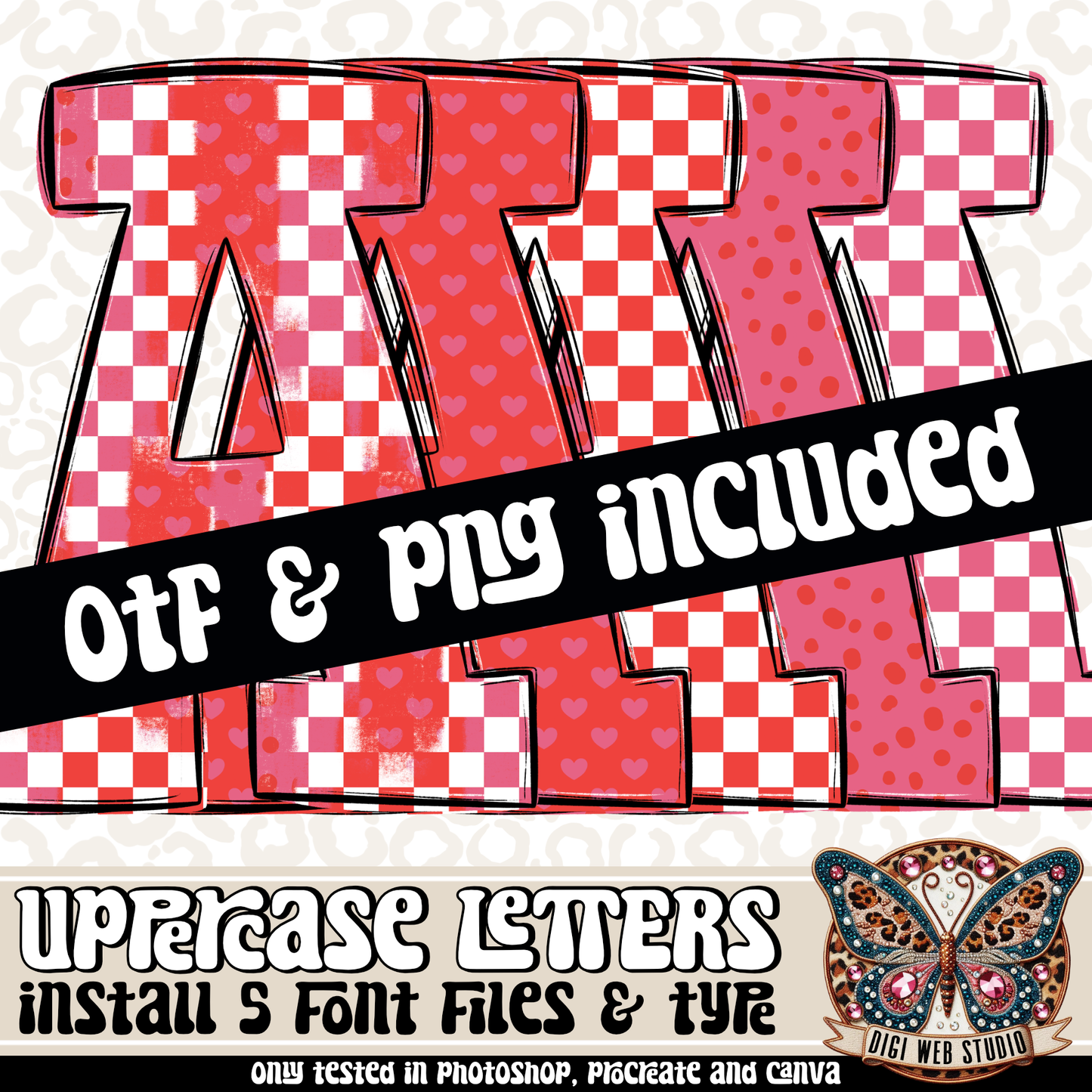 Design Elements - VDay Goodies Alphas & OTF Files (5 Sets)