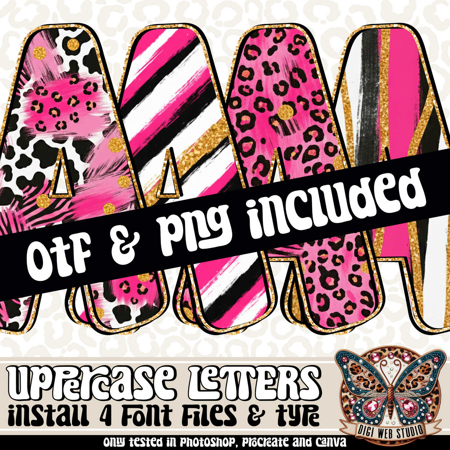 Design Elements - Wild Child Alphas & OTF Files (4 Sets)