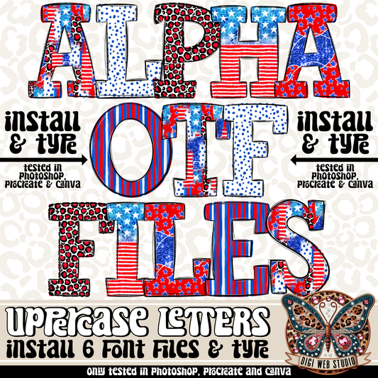 Design Elements - All American Alpha OTF Files (6 Fonts)