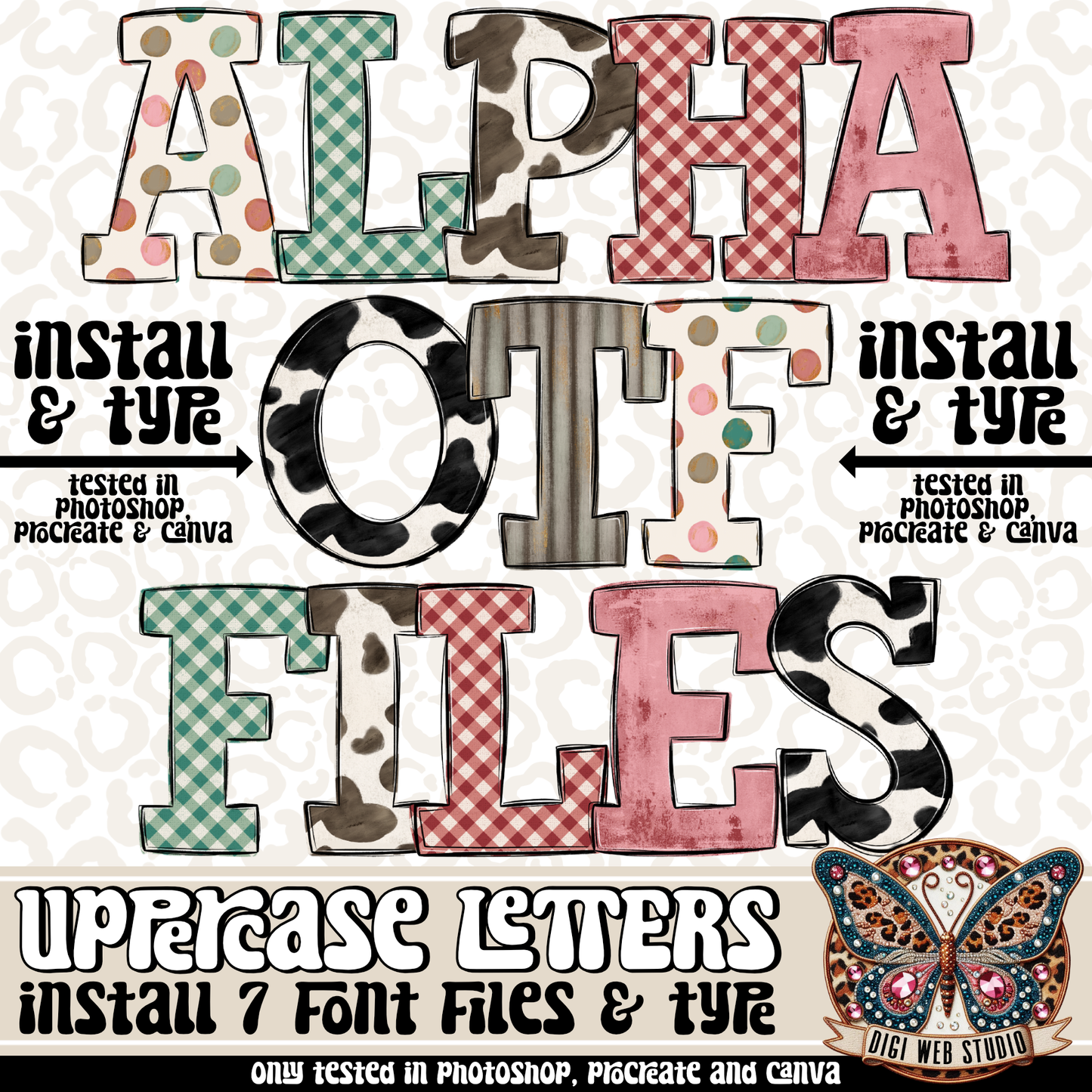 Design Elements - Down Home Alpha OTF Files (7 Fonts)