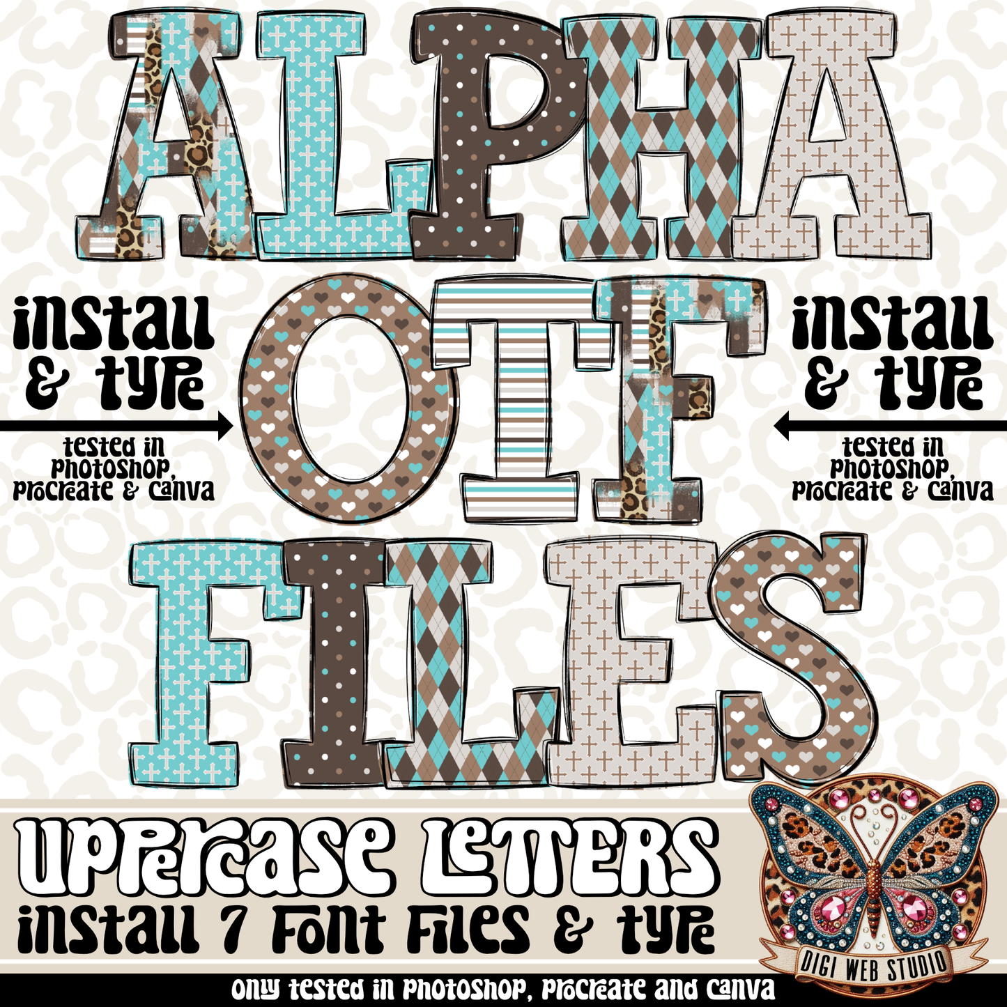 Design Elements - Faith Alpha OTF Files (7 Fonts)