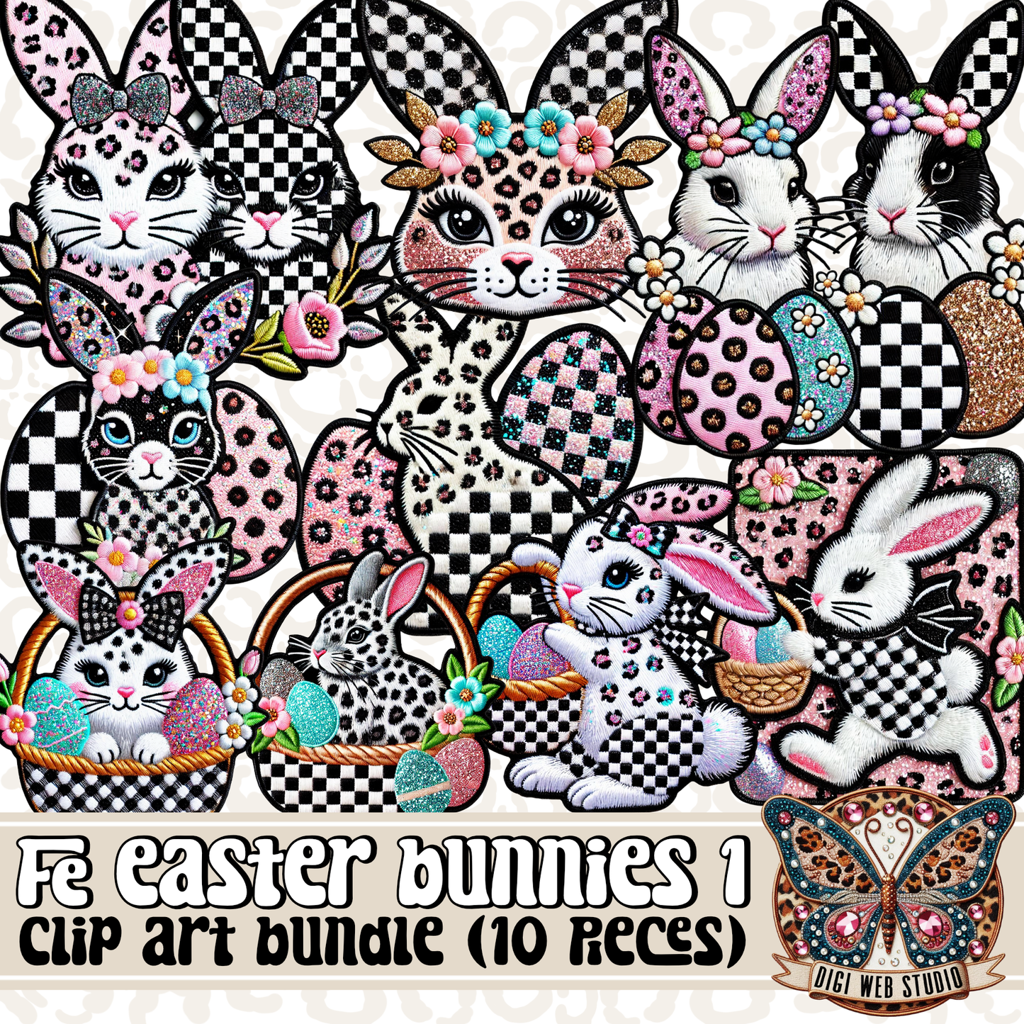 Design Elements - Clip Art Bundle - FE Easter Bunnies 1