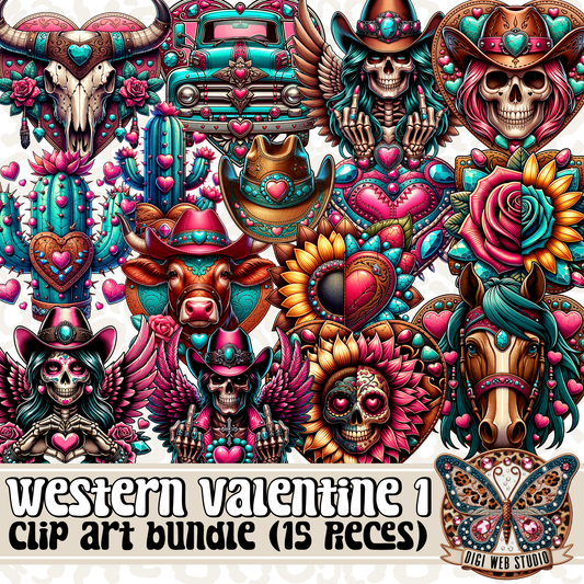 Design Elements - Clip Art Bundle - Western Valentine 1