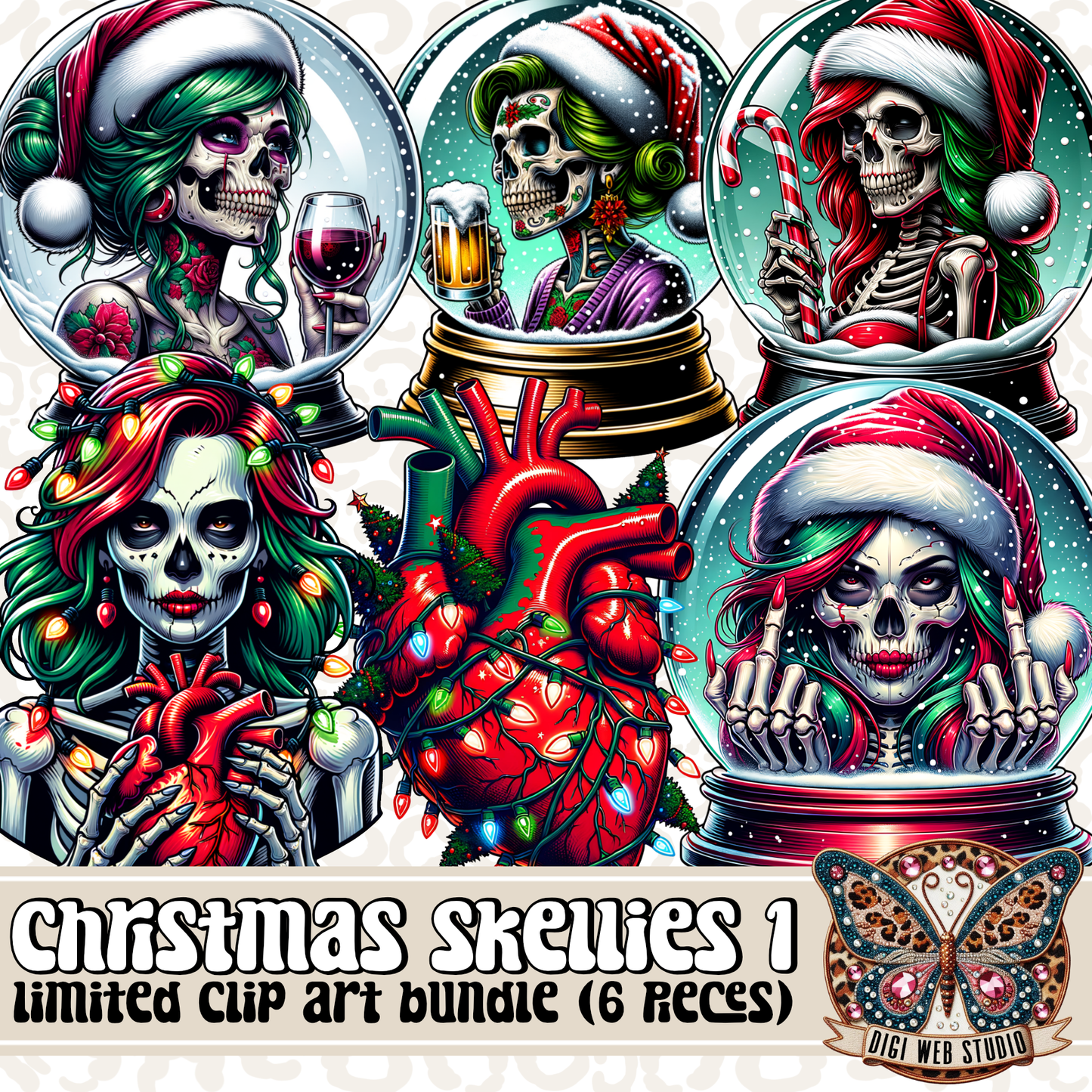 Design Elements - Limited Clip Art Bundle - Christmas Skellies 1