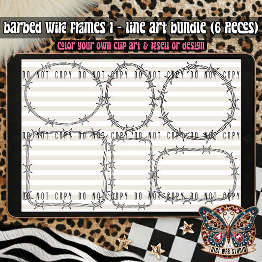 Design Elements - 2026 Line Art Bundle - Barbed Wire Frames 1