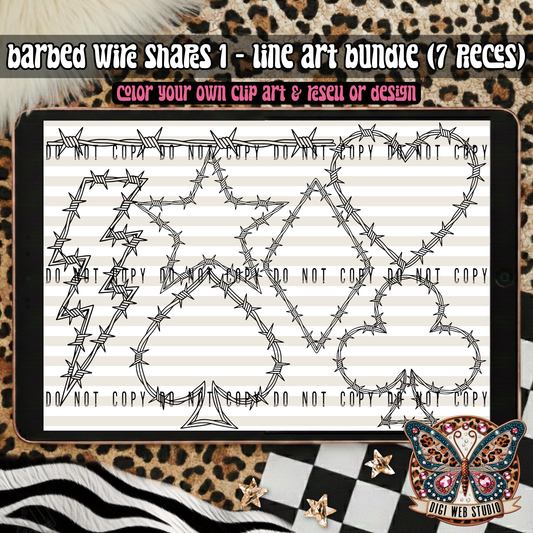 Design Elements - 2026 Line Art Bundle - Barbed Wire Shapes 1
