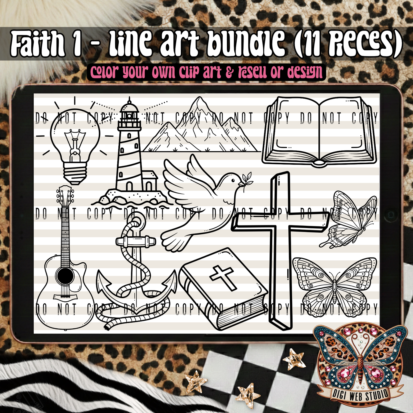 Design Elements - 2025 Line Art Bundle - Faith 1