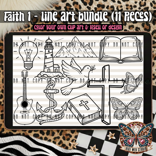 Design Elements - 2025 Line Art Bundle - Faith 1
