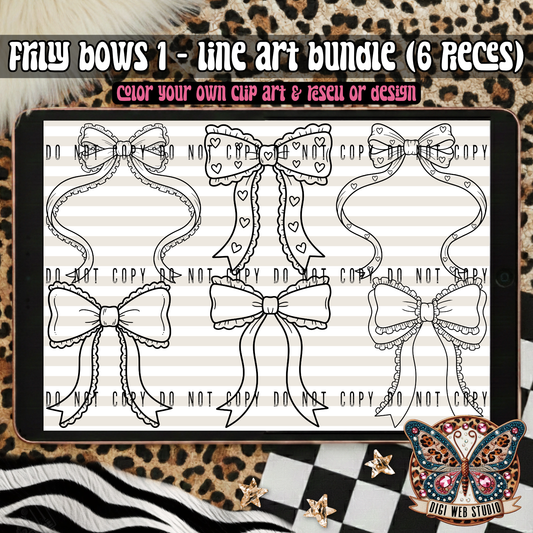 Design Elements - 2025 Line Art Bundle - Frilly Bows 1