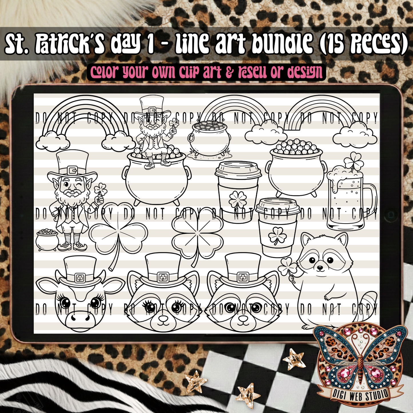 Design Elements - 2025 Line Art Bundle - St. Patrick's Day 1