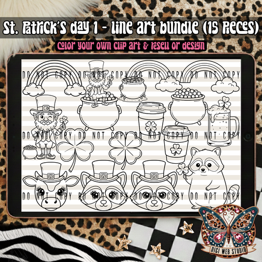 Design Elements - 2025 Line Art Bundle - St. Patrick's Day 1
