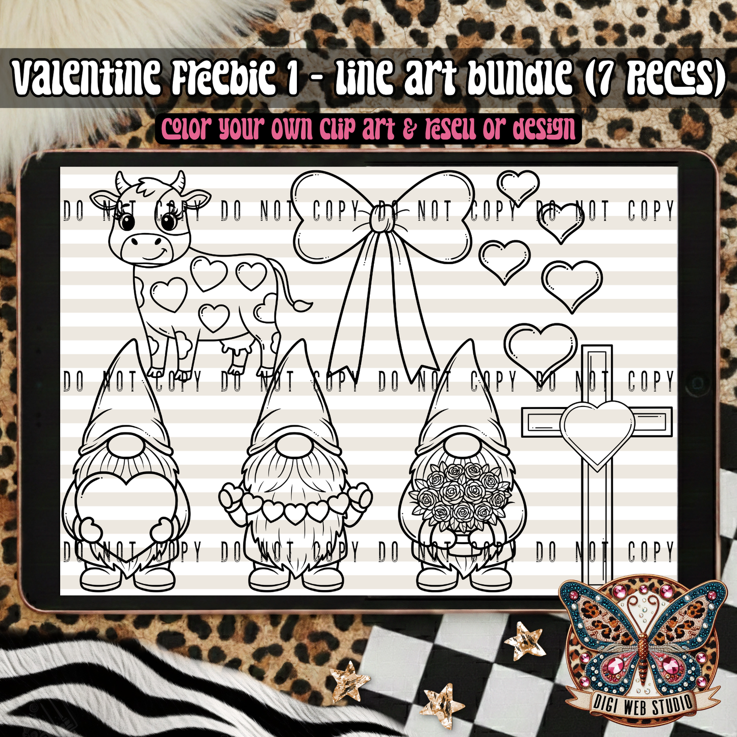 Design Elements - 2025 Line Art Bundle - Valentine Freebie 1