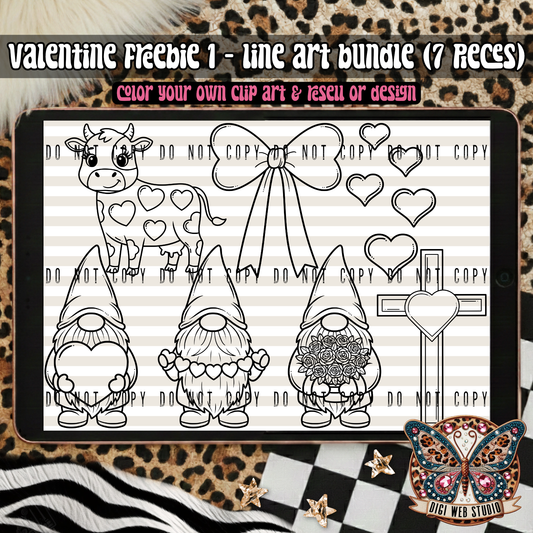 Design Elements - 2025 Line Art Bundle - Valentine Freebie 1