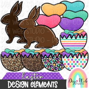 Design Elements - Easter Candy 1 Hand Drawn Clip Art Bundle