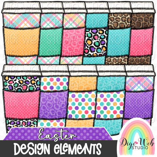 Design Elements - Easter Coffee 1 Hand Drawn Clip Art Bundle