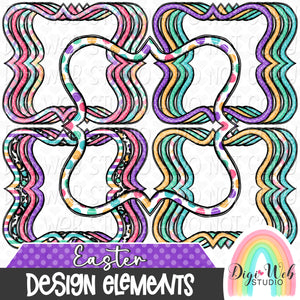 Design Elements - Easter Frames 1 Hand Drawn Clip Art Bundle