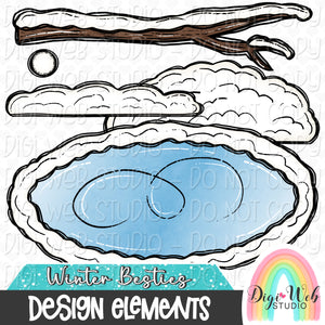 Design Elements - Winter Besties Winter Accents Hand Drawn Clip Art Bundle