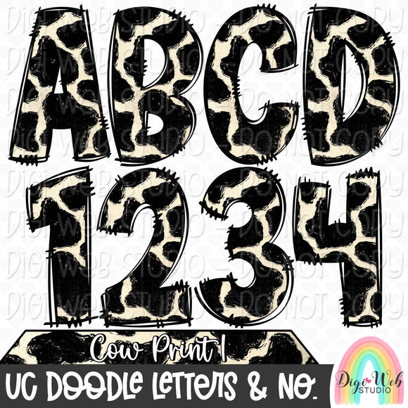 Design Elements - Cow Print 1 UC Doodle Letters & Numbers
