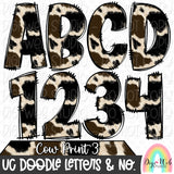 Design Elements - Cow Print 3 UC Doodle Letters & Numbers