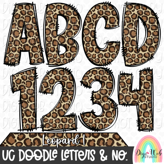 Design Elements - Leopard 1 UC Doodle Letters & Numbers