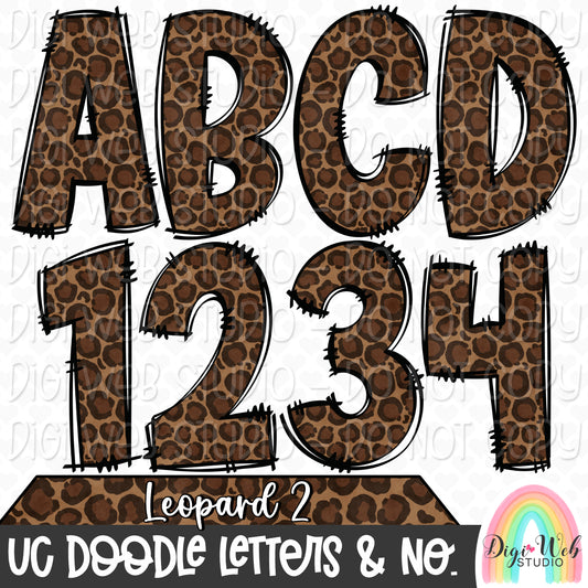 Design Elements - Leopard 2 UC Doodle Letters & Numbers