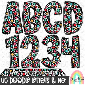 Design Elements - Merry & Bright Leopard 1 UC Doodle Letters & Numbers
