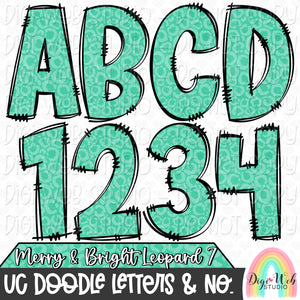 Design Elements - Merry & Bright Leopard 7 UC Doodle Letters & Numbers