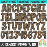 Design Elements - Merry & Bright Leopard 3 UC Doodle Letters & Numbers
