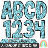 Design Elements - Tooled Leather 3 UC Doodle Letters & Numbers