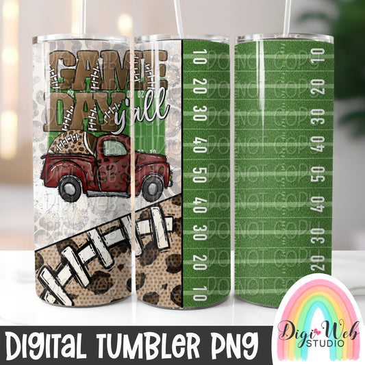 Game Day Y'all 1 - Digital Skinny Tumbler PNG