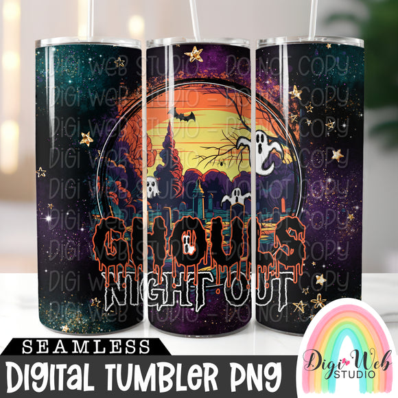 Ghouls Night Out 1 - Digital Skinny Tumbler PNG