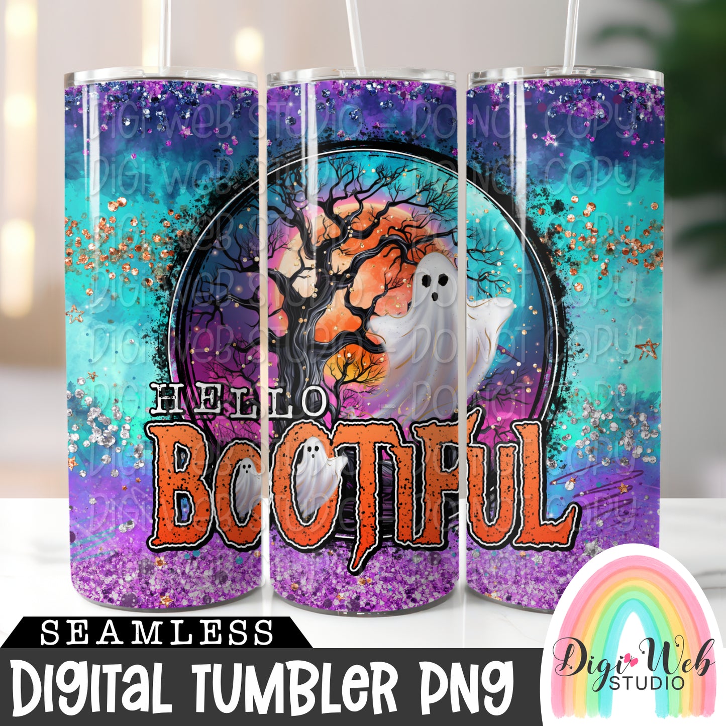 Hello Bootiful 1 - Digital Skinny Tumbler PNG