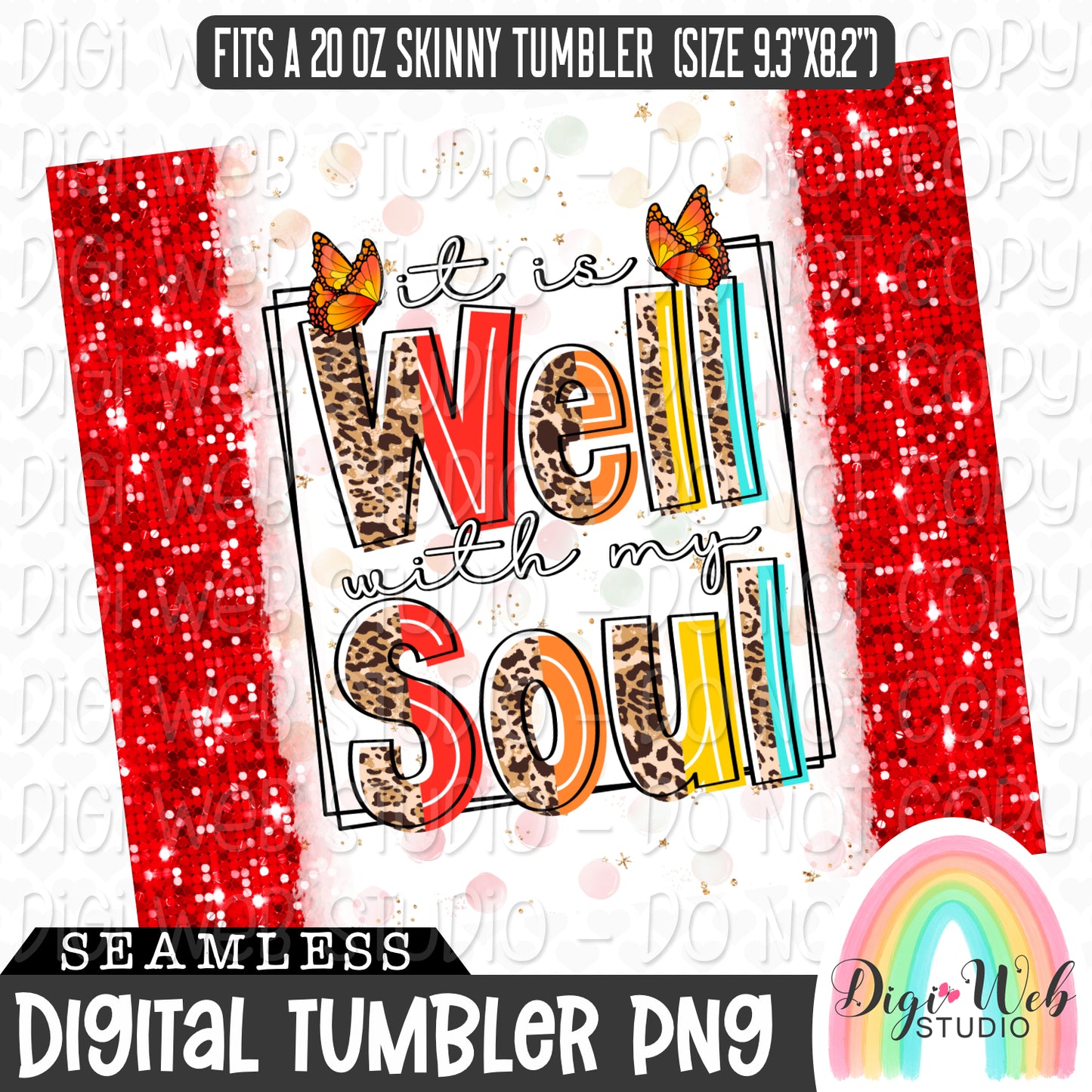 It Is Well With My Soul 1 - Digital Skinny Tumbler PNG