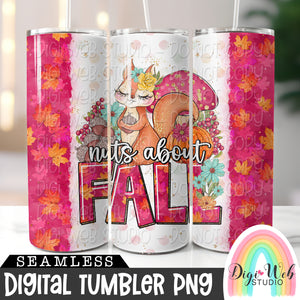 Nuts About Fall 1 - Digital Skinny Tumbler PNG