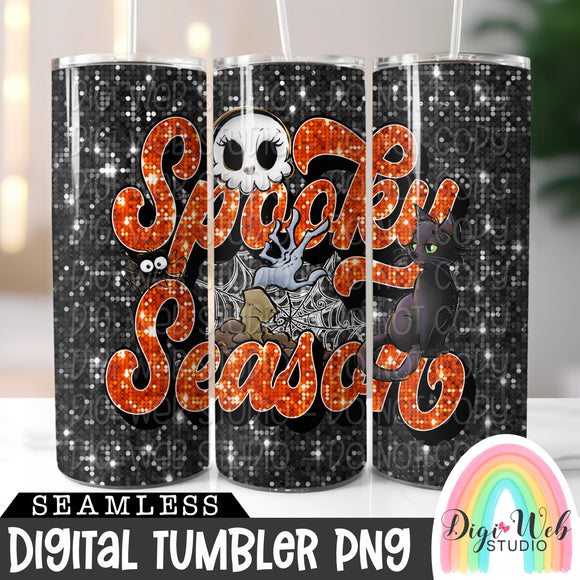 Retro Spooky Season 1 - Digital Skinny Tumbler PNG