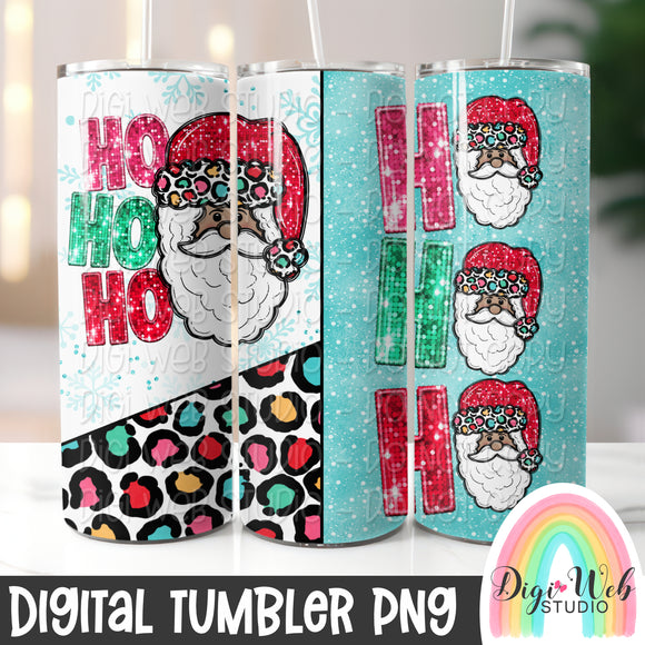 Sparkle Ho Ho Ho Santa 2 - Digital Skinny Tumbler PNG