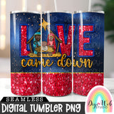 Sparkle Love Came Down Nativity 2 - Digital Skinny Tumbler PNG
