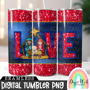 Sparkle Love Nativity 1 - Digital Skinny Tumbler PNG