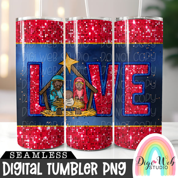 Sparkle Love Nativity 2 - Digital Skinny Tumbler PNG