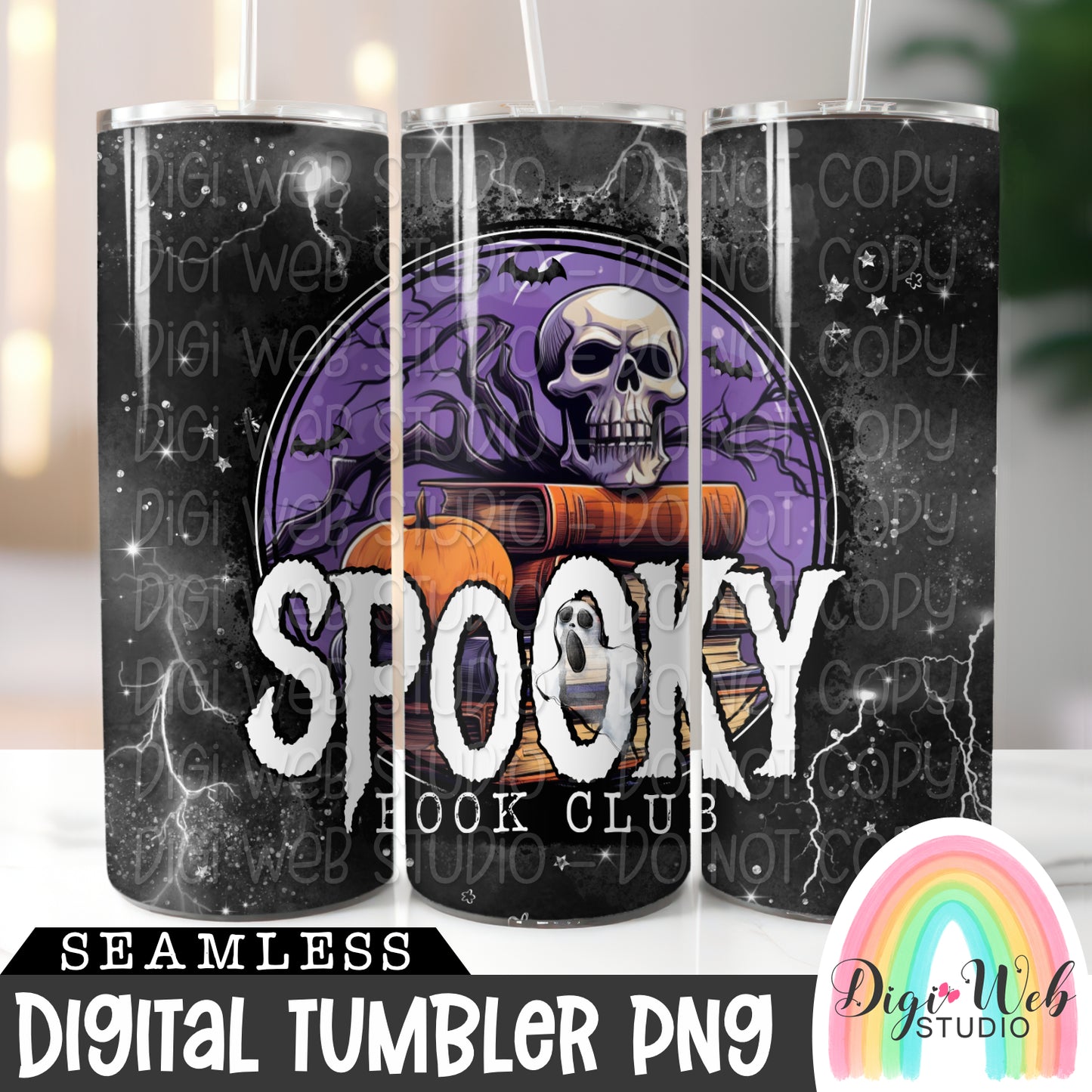 Spooky Book Club 1 - Digital Skinny Tumbler PNG