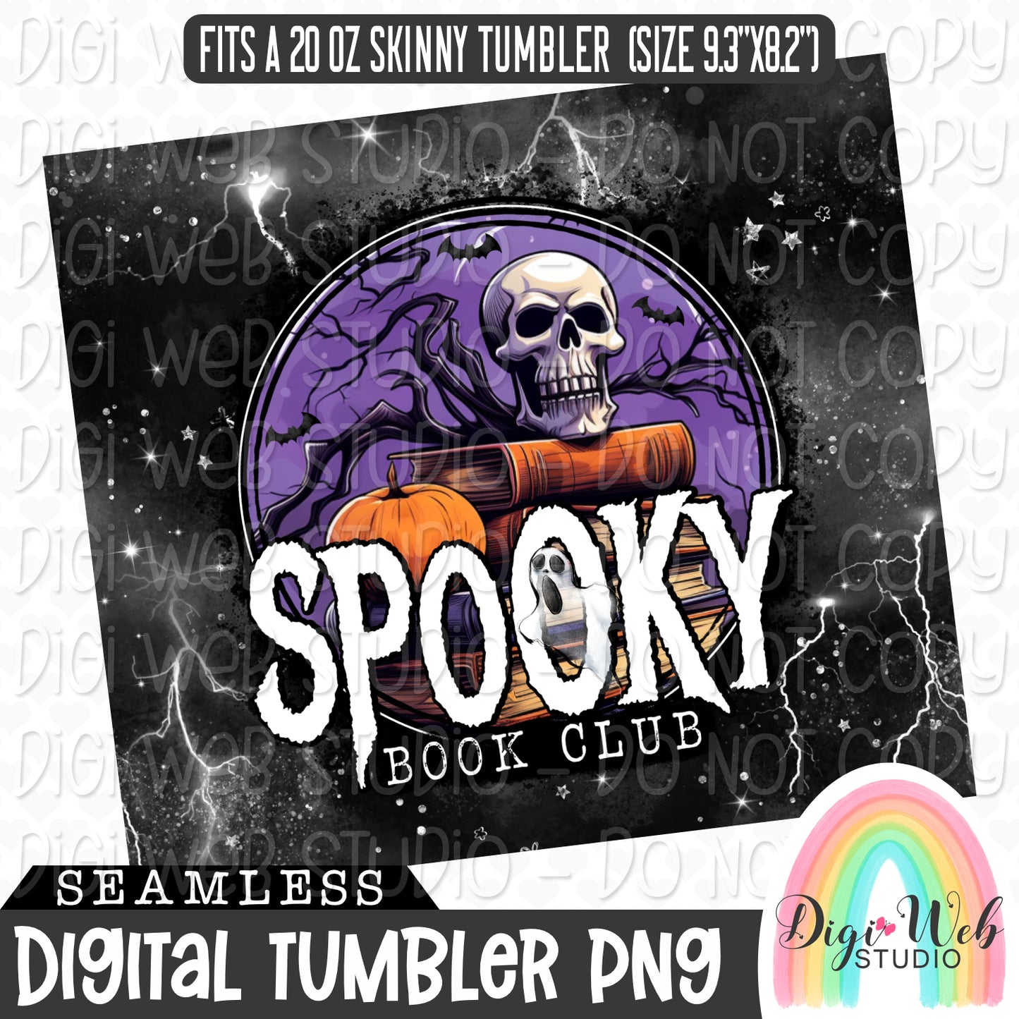 Spooky Book Club 1 - Digital Skinny Tumbler PNG