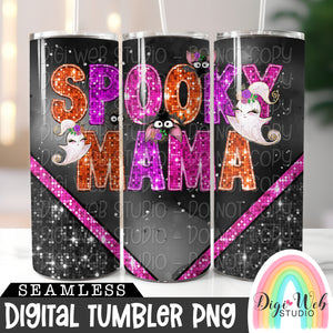 Spooky Mama (Pink V) 1 - Digital Skinny Tumbler PNG