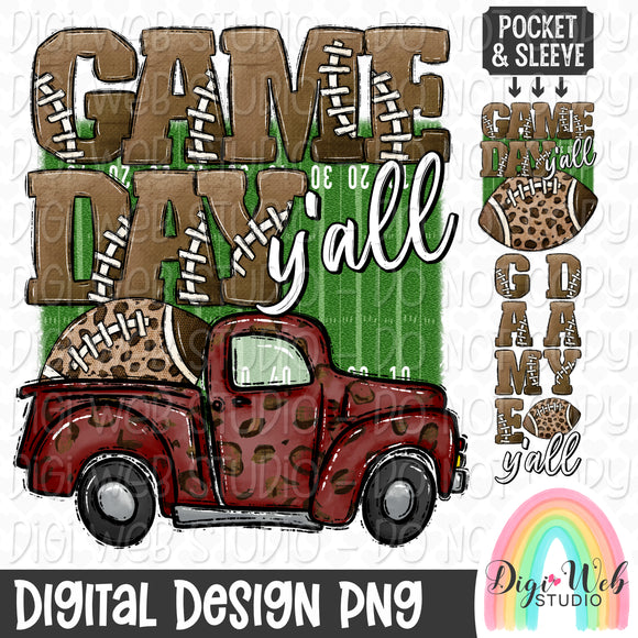 Game Day Y'all 1 - Digital Design PNG w/ Matching Pocket & Sleeve