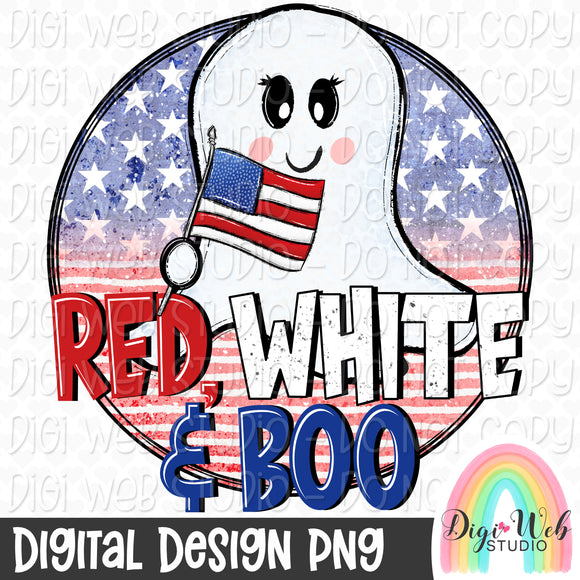 Red, White & Boo 1 - Digital Design PNG