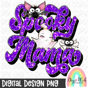 Retro Spooky Mama 1 - Digital Design PNG