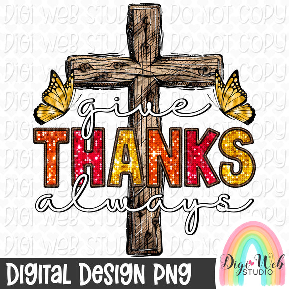 Sparkle Give Thanks Always 1 - Digital Design PNG