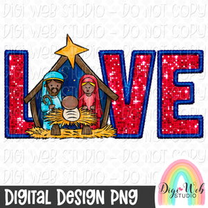 Sparkle Love Nativity 2 - Digital Design PNG