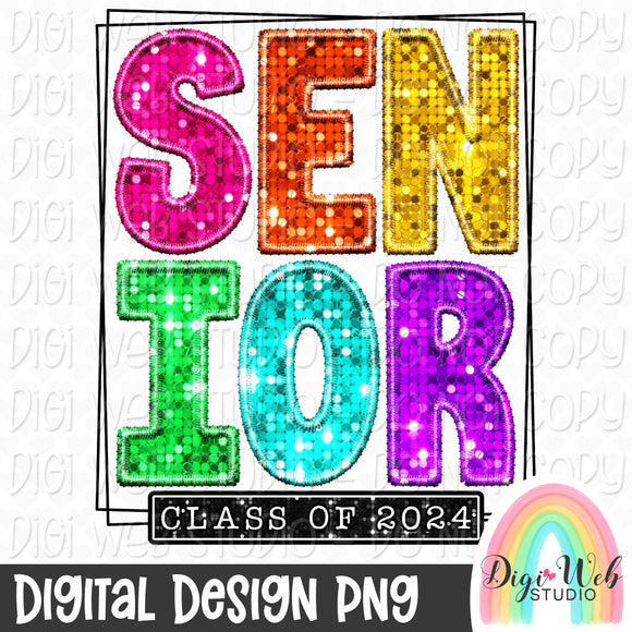 Sparkle Senior Class of 2024 2 - Digital Design PNG