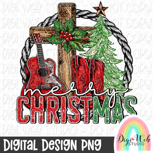 Western Merry Christmas 1 - Digital Design PNG